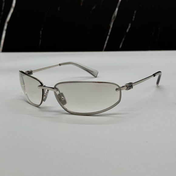 NEW SMU A50 1BC8H1 MIU MIU SILVER GREY MUA50S 1BC8H1 SHIELD WOMEN SUNGLASSES main image 4